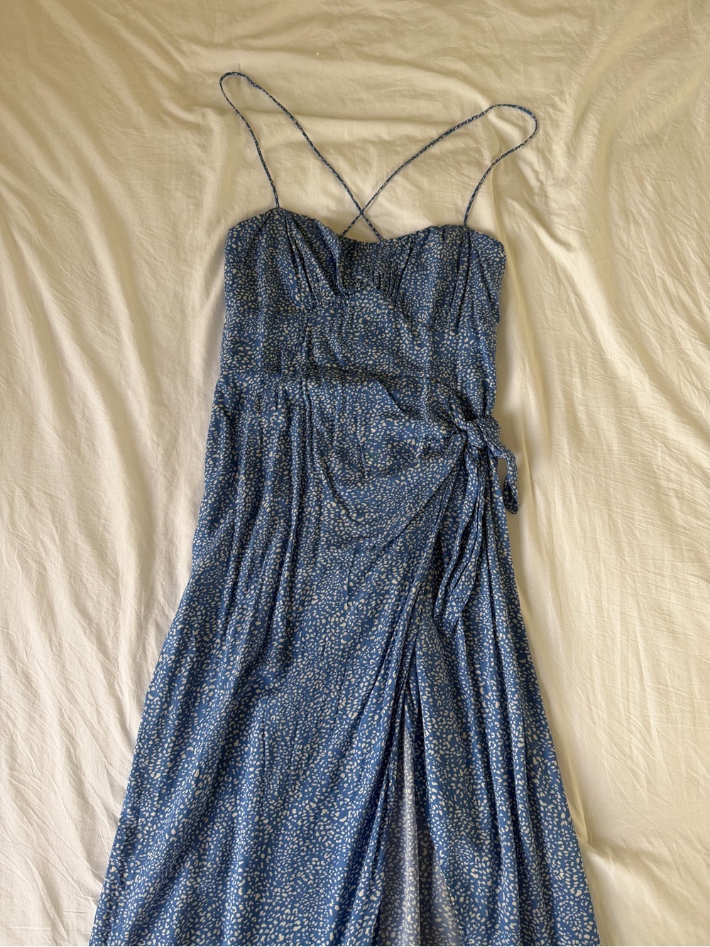 Blue Floral Spaghetti-Strap Madi Dress